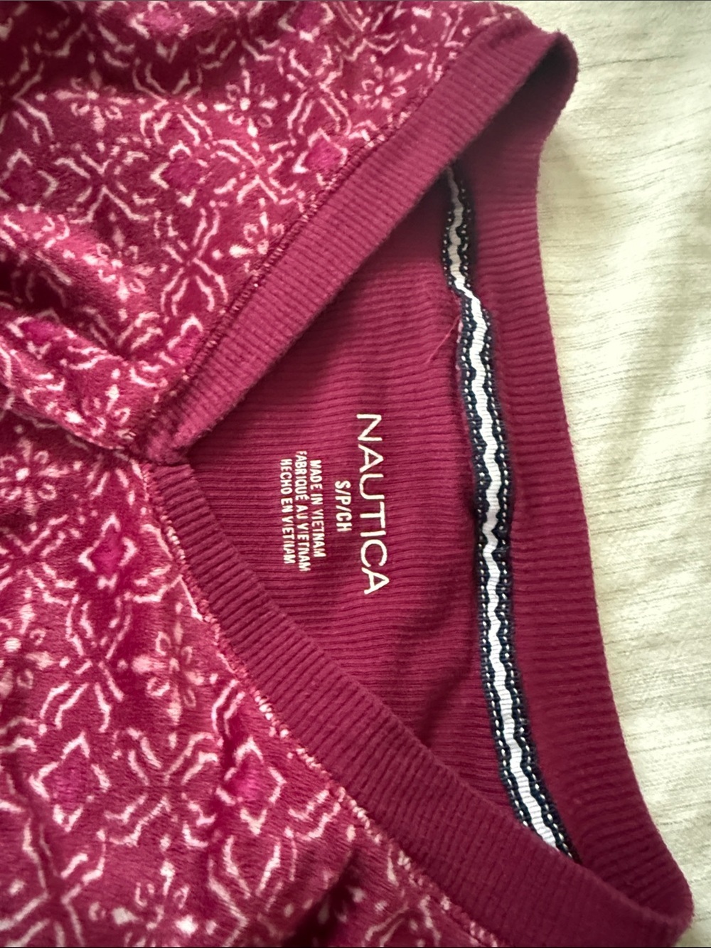 Nautica Women's Berry Pink Patterned Sweater and pants set - Picture 5 of 5